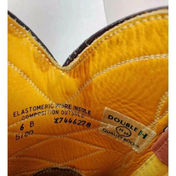 Double H Western Cowboy Boots Womans Size 6 B Brown Leather - Picture 7 of 8